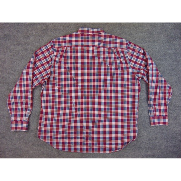 Vineyard Vines Shirt Mens XL Collegiate Fit Red Blue Plaid Cotton Button Front - Picture 3 of 8